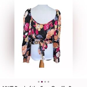 BAND OF THE FREE size SMALL Camille Black Berry Crop Boho Cuff Sleeve NEW $110